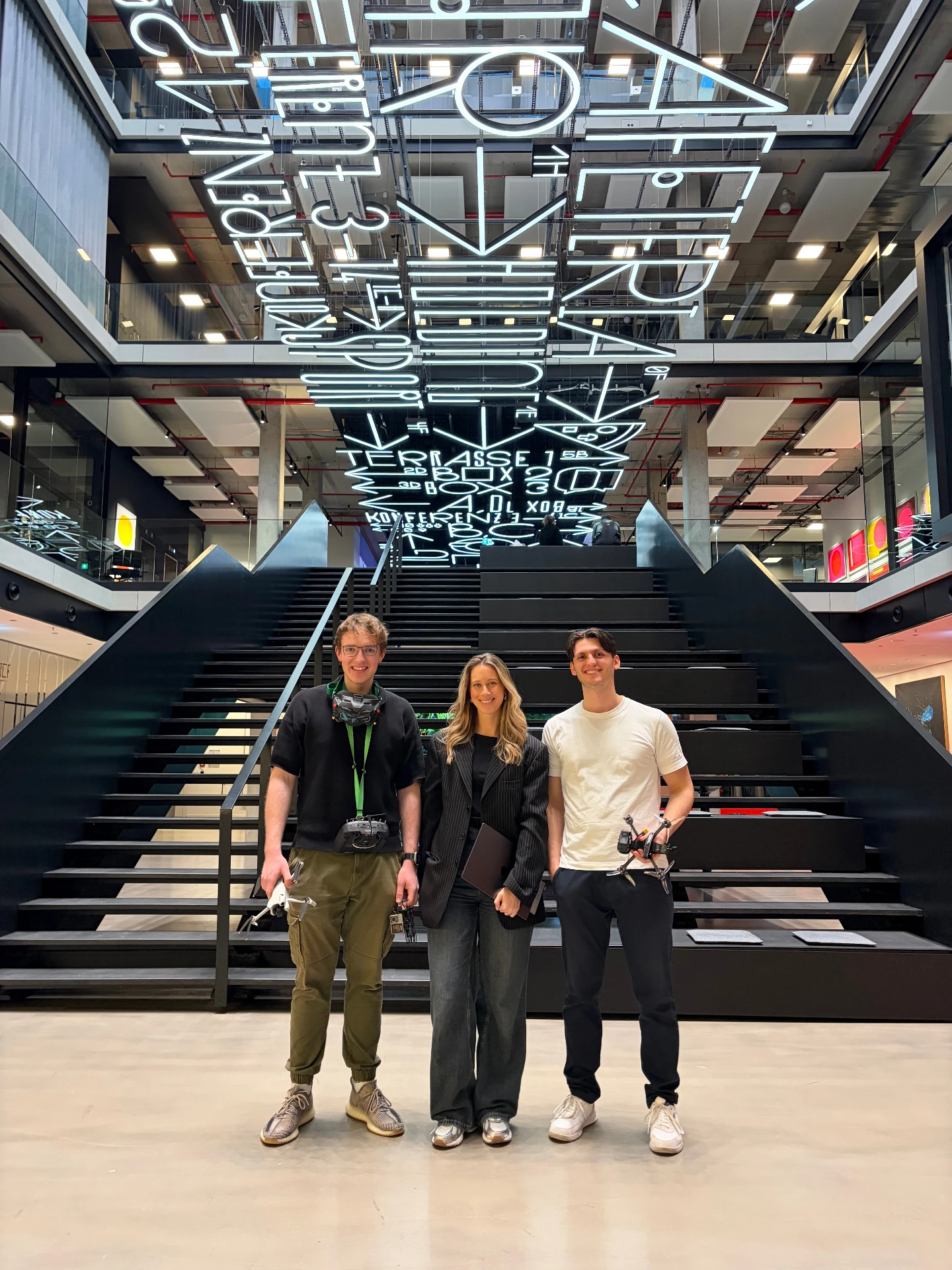 NextFlow Studios drone team on location in Munich preparing an aerial cinematography shoot