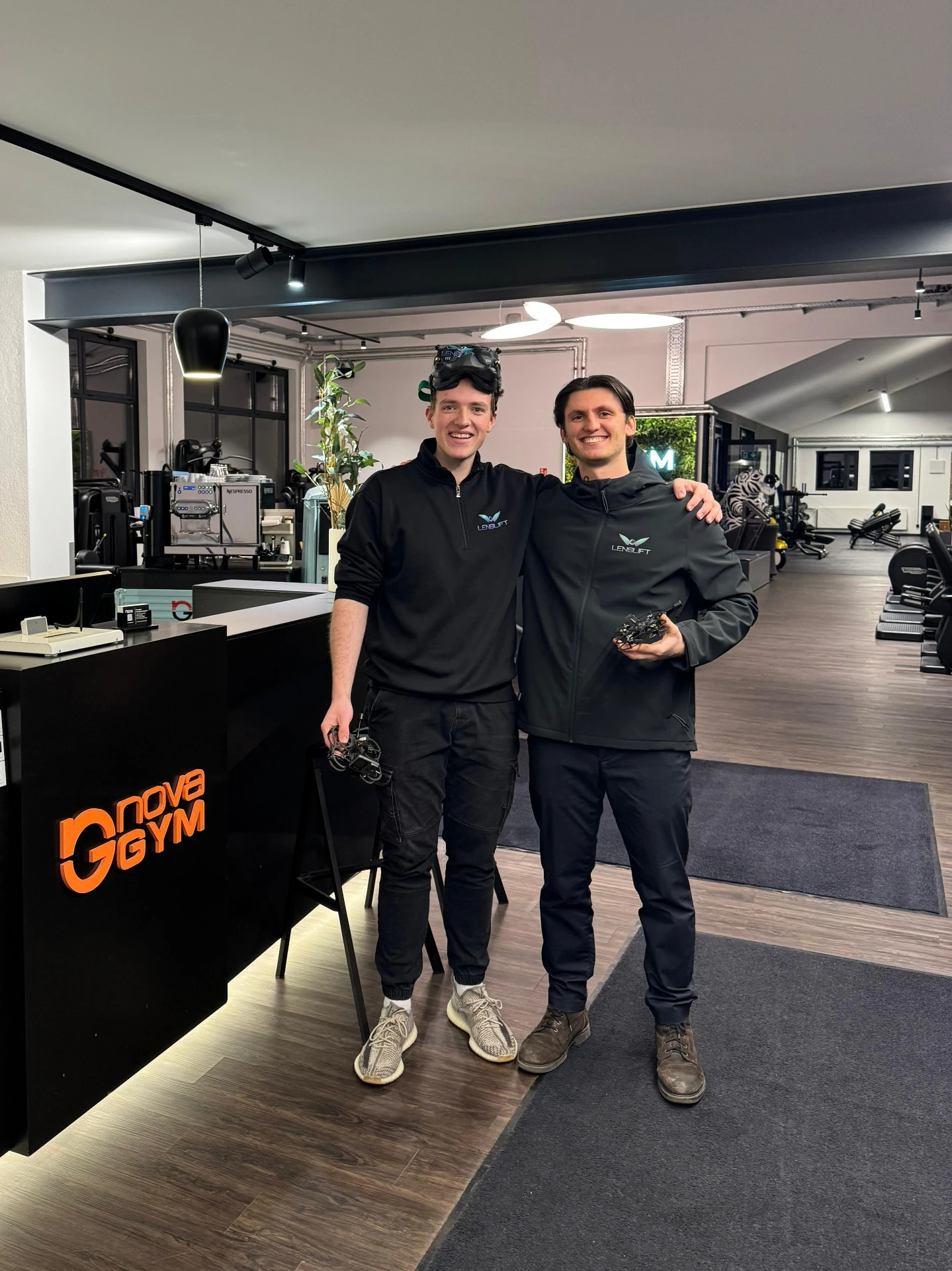 On set at NovaGym — drone video production by NextFlow Studios in Munich