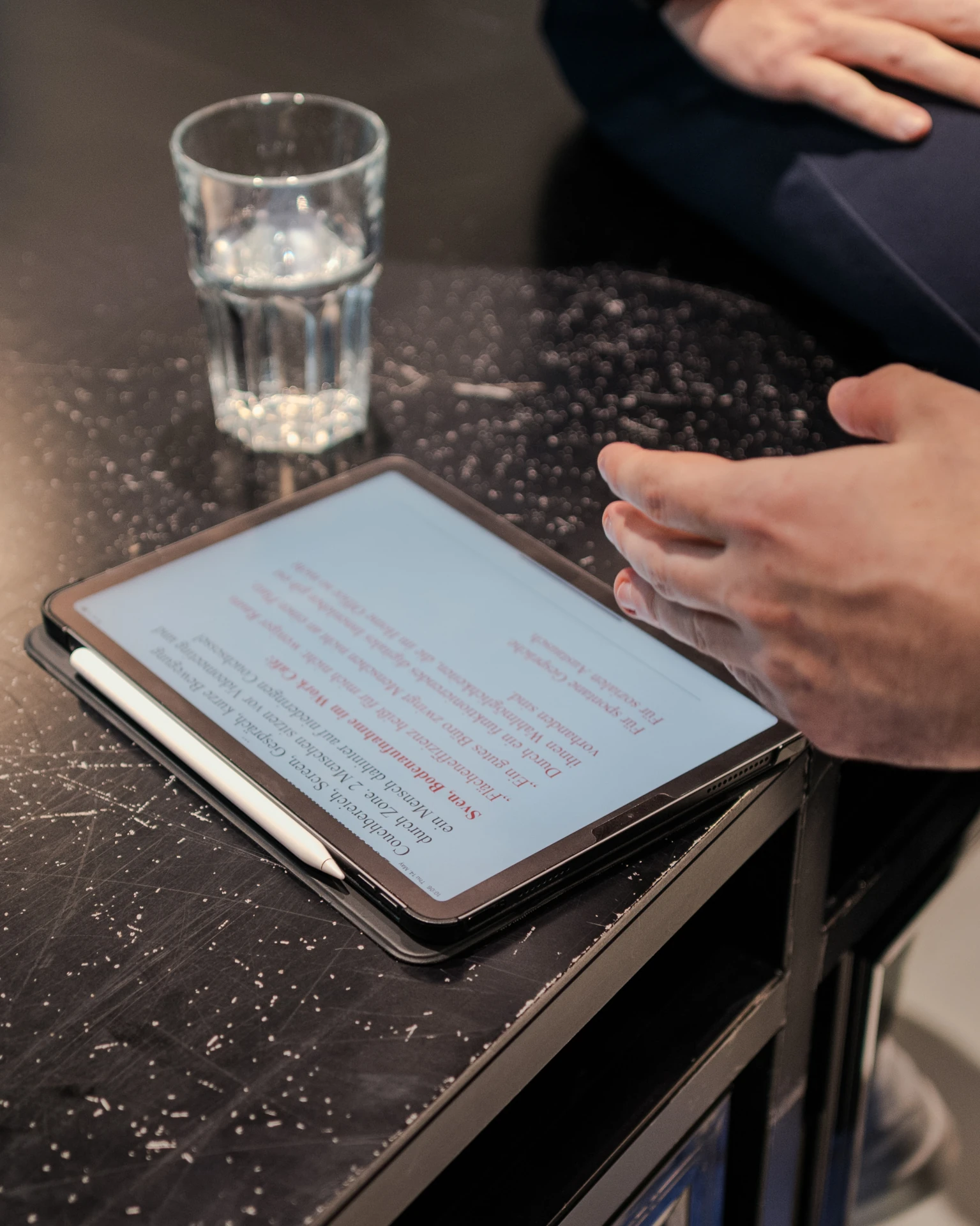 Production planning with tablet and shot notes at a NextFlow Studios video shoot in Munich